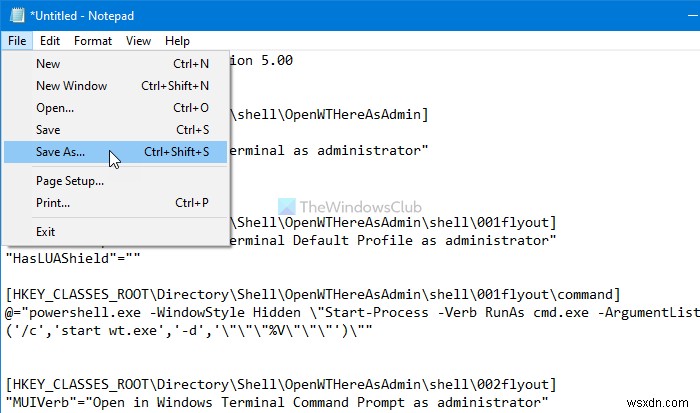 How to add Open Windows Terminal as administrator in the Context Menu