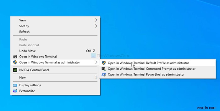 How to add Open Windows Terminal as administrator in the Context Menu
