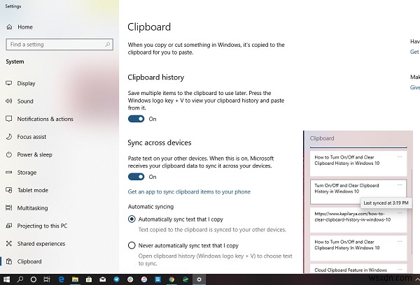 How to Turn On/Off and Clear Clipboard History in Windows 11/10