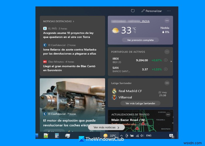 How to change the Language of News and Interests Feed on the Taskbar in Windows 11/10
