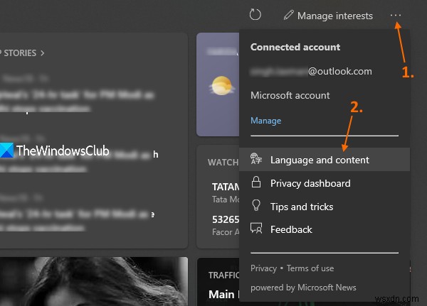 How to change the Language of News and Interests Feed on the Taskbar in Windows 11/10