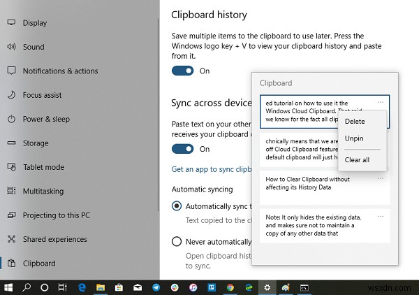 How to Turn On/Off and Clear Clipboard History in Windows 11/10