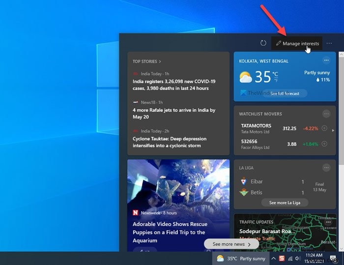 How to add or remove Topics on News and Interests in Windows 11/10