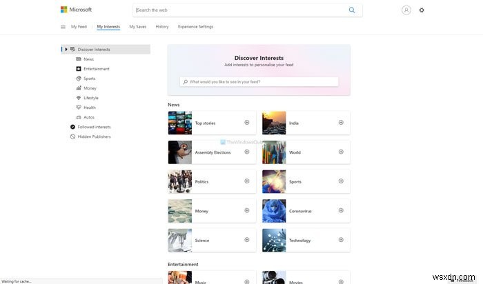 How to add or remove Topics on News and Interests in Windows 11/10