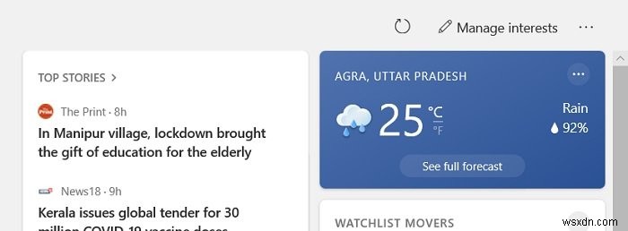How to customize the News and Interests taskbar widget in Windows 11/10