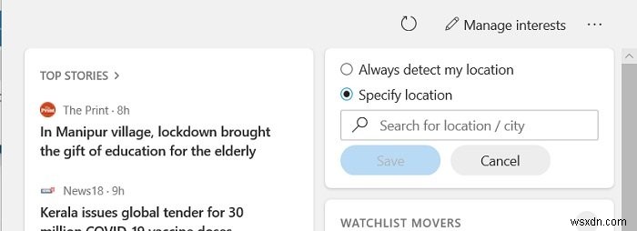 How to customize the News and Interests taskbar widget in Windows 11/10