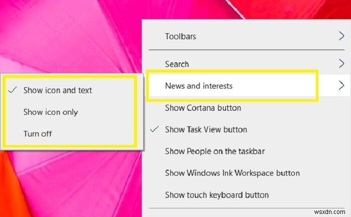 How to customize the News and Interests taskbar widget in Windows 11/10