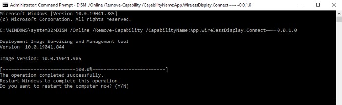 How to add and remove Wireless Display feature in Windows 11/10