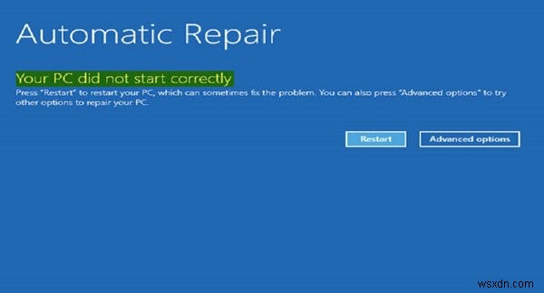 Fix Your PC did not start correctly message in Windows 11/10