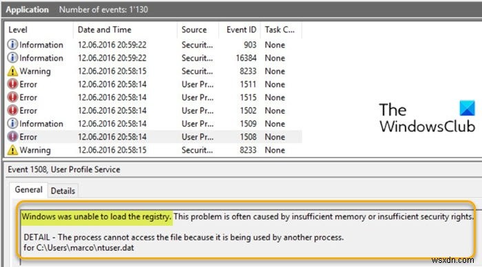 Fix Windows was unable to load the registry error on Windows 11/10