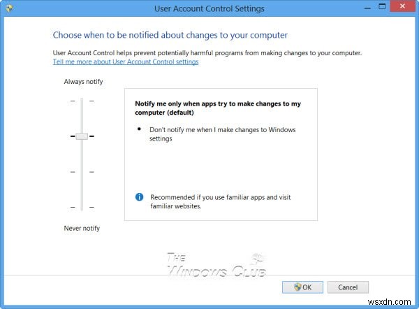 Change, Enable, Disable User Account Control (UAC) settings in Windows 11/10