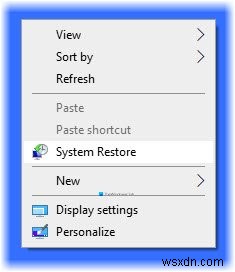 How to add Create Restore Point item to Context Menu in Windows 10