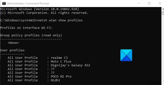 How to view Wi-Fi Network Profiles stored on Windows 10