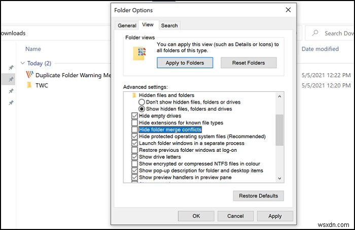 No Duplicate Warning when Copying or Moving Files and Folders in Windows 10