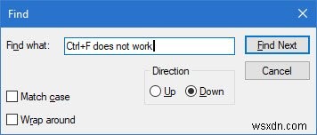 Ctrl+F does not work or bring up Find On This Page in Windows 11/10
