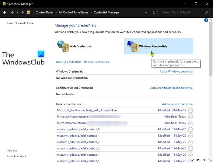 How to clear all Credentials from Credential Manager in Windows 11/10