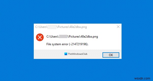 Photos app crashing with File system error in Windows 11/10