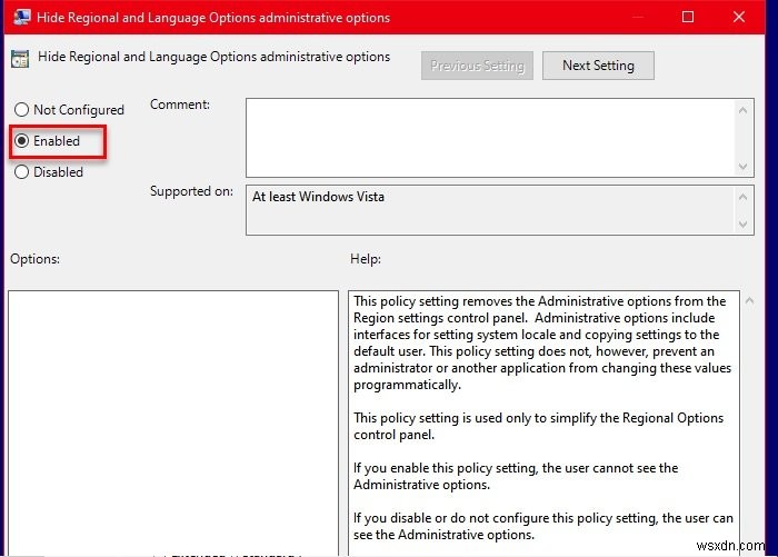 Enable or Disable Administrative Tab in Regional and Language Settings