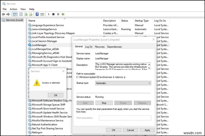 WslRegisterDistribution failed with error: 0x80070422