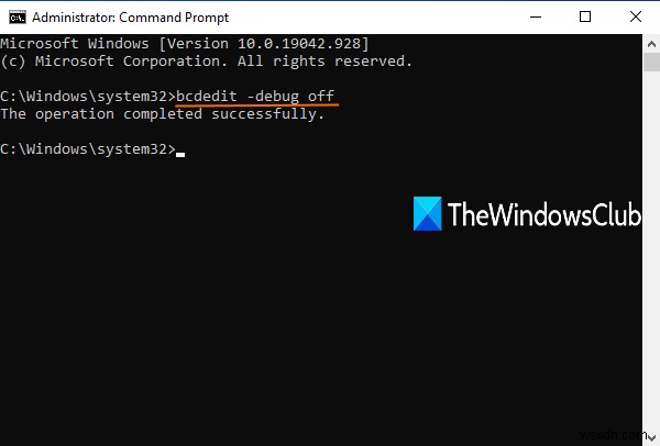 Windows 10 hangs when Debug Mode is enabled