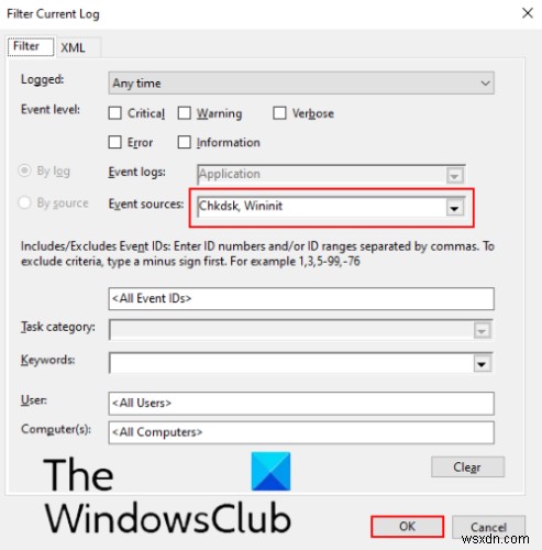 How to find ChkDsk results in Event Viewer logs in Windows 11/10