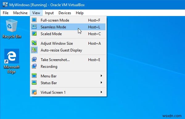 VirtualBox Seamless Mode is grayed out or not working