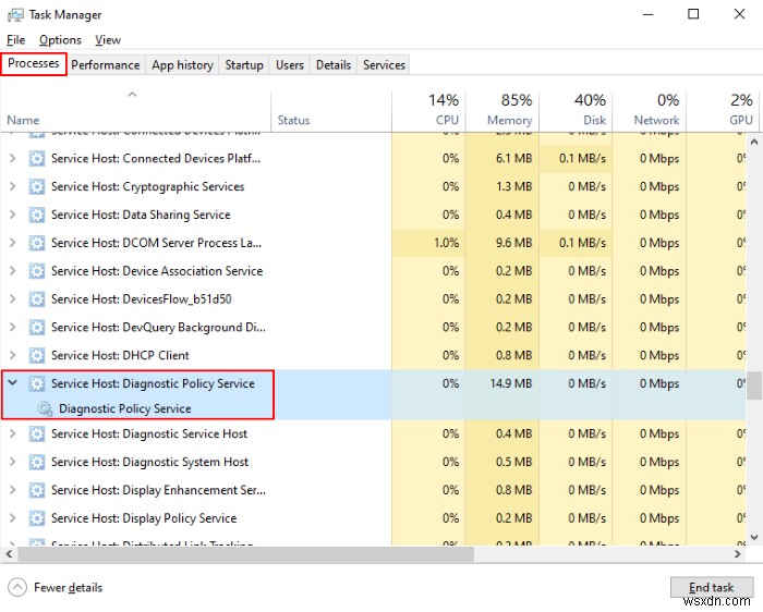 Service Host: Diagnostic Policy Service 100% Disk Usage on Windows 11/10