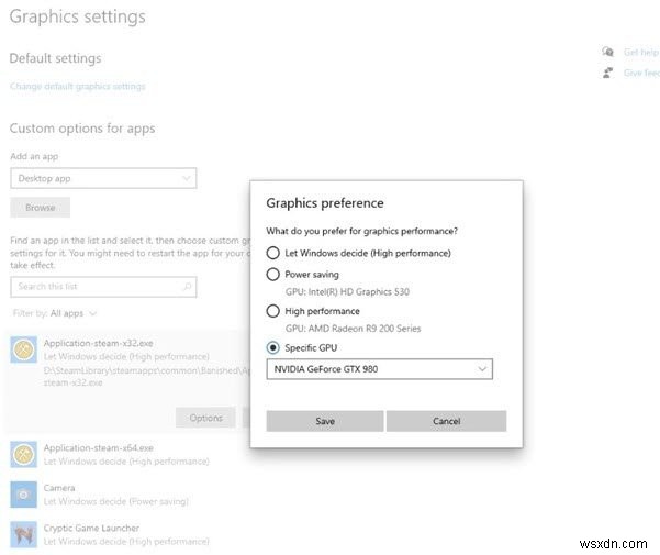 How to choose different GPU for different Apps in Windows 11/10