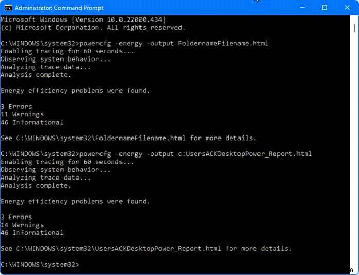 Generate Battery Health Report with Power Efficiency Diagnostic Report Tool in Windows 11/10