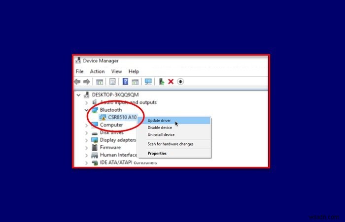 CSR8510 A10 Driver is Unavailable error in Windows 10