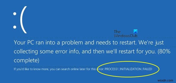 PROCESS1_INITIALIZATION_FAILED, 0x0000006B, Blue Screen on Windows 10