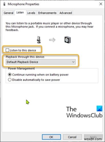 How to listen to Microphone through a Playback Device on Windows 11/10