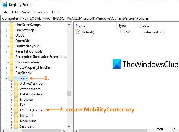 How to disable Windows Mobility Centre in Windows 10