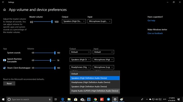 How to set up Preferred Speaker & Microphone for different Apps in Windows 11/10