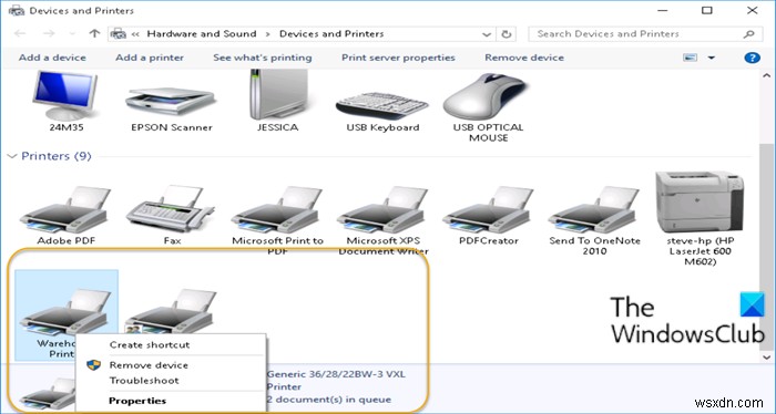 Set as default printer Context Menu item is missing in Windows 10