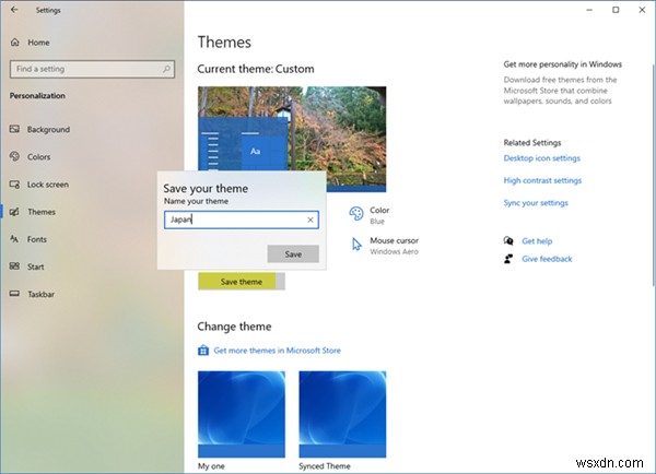 How to create, save, use, delete Themes in Windows 11/10