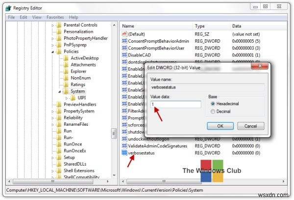 Enable Verbose or Highly Detailed Status Messages in Windows 11/10