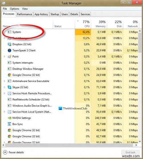 System process (ntoskrnl.exe) High Disk or CPU usage on Windows 11/10