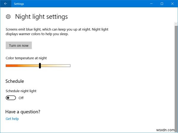 Enable Blue Light Filtering or Turn On or Off Night Light in Windows 11/10