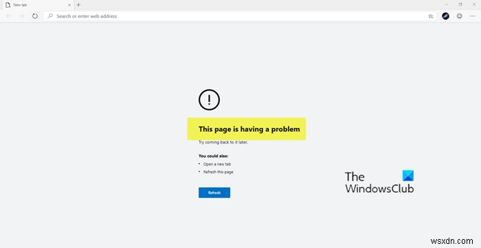Fix This page is having a problem error in Microsoft Edge