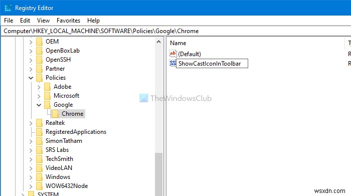 How to show or hide Google Cast toolbar icon in Chrome