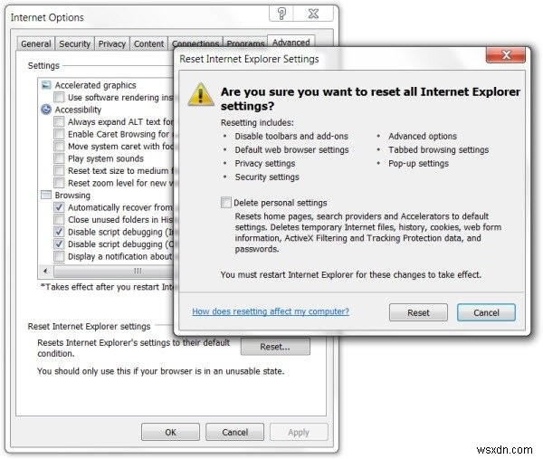 How to reset Internet Options to default in Windows 11/10