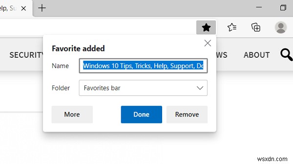 How to manage Favorites in Microsoft Edge browser