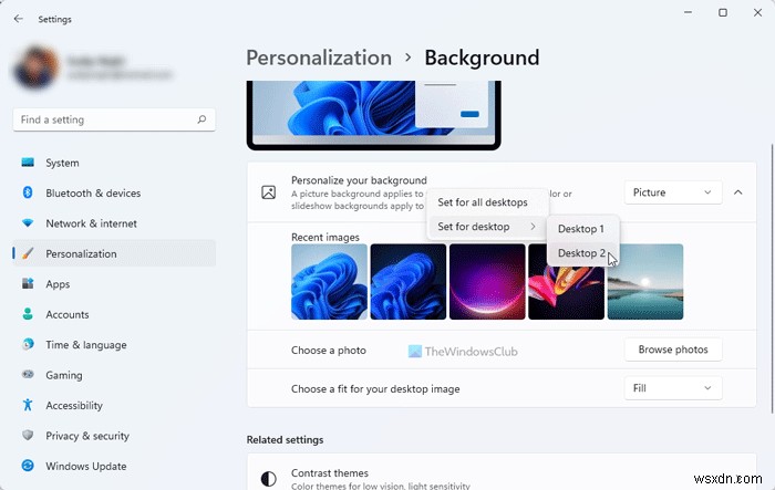 How to set different Wallpapers on Dual Monitors in Windows 11/10