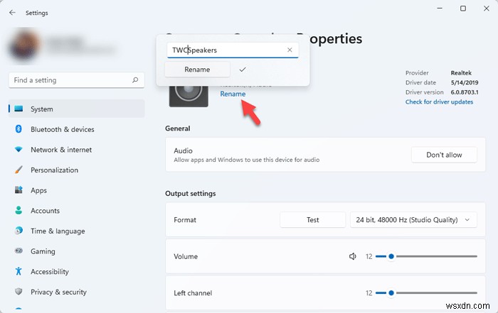 How to rename an Audio device in Windows 11/10