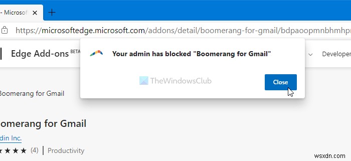 Your admin has blocked Extension; Cannot enable or disable Edge extensions