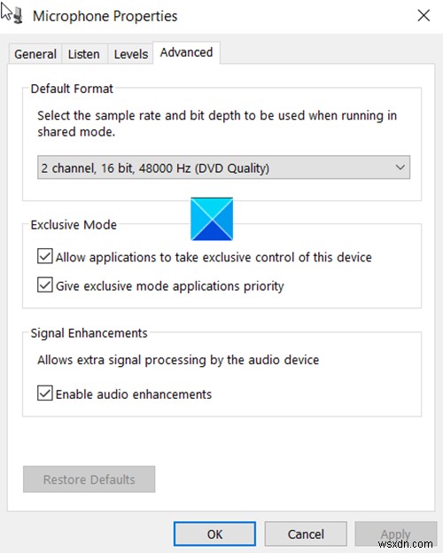Mic or Microphone not working on Windows 11/10
