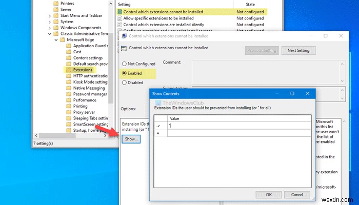 How to prevent users from installing extensions in Microsoft Edge