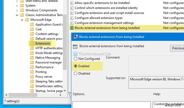 How to prevent users from installing extensions in Microsoft Edge