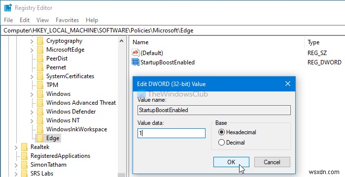 How to Turn on or off Startup Boost in Edge using Registry or Group Policy Editor